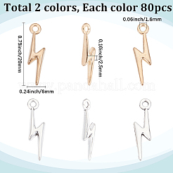4sets 2 Colors Alloy Lightning Bolt Pendants&nbsp;FIND-SC0017-55
