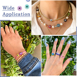 175Pcs 7 Colors Handmade Evil Eye Lampwork Beads&nbsp;EGLA-TA0001-32