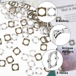 160Pcs 2 Colors Tibetan Style Alloy Bead Frames&nbsp;TIBEB-HY0001-06