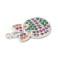Rack Plating Brass Pave Cubic Zirconia Pendants&nbsp;KK-R150-04P