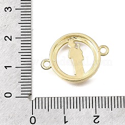 Religion Brass Micro Pave Clear Cubic Zirconia Connector Charms&nbsp;KK-G602-07G-10