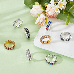 8Pcs 4 Colors Rhinestone Elastic Finger Rings for Women&nbsp;RJEW-ME0001-03