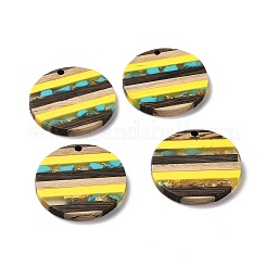 Transparent Resin & Walnut Wood Pendants&nbsp;RESI-TAC0017-68A-02