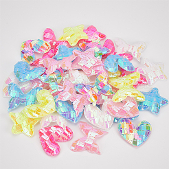72Pcs 18 Style Fabric & Sequin Ornament  Accessories&nbsp;DIY-AR0002-23