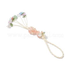 Nuggets Natural Gemstone Net Pouch Pendant Decorations&nbsp;HJEW-JM04260-03