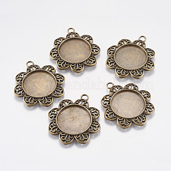 Tibetan Style Pendant Cabochon Settings&nbsp;LS-TIBE-A21387-AB-FF