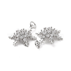 Rack Plating Brass Micro Pave Clear Cubic Zirconia Pendants&nbsp;KK-C008-24P