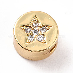 Rack Plating Brass Micro Pave Cubic Zirconia Beads&nbsp;ZIRC-C0.35-20G