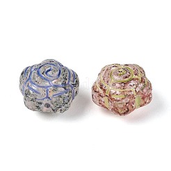 Picasso Baking Paint and Golden Metal Enlaced Glass Beads&nbsp;DGLA-T004-47M