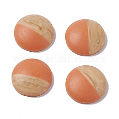 Two Tone Wood Grain Frosted Imitation Leather Style Resin Cabochons&nbsp;RESI-G053-01A