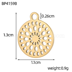 Hollow 304 Stainless Steel Pendants&nbsp;STAS-OY012-18G