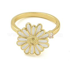 Daisy Enamel Rotatable Cuff Rings for Women&nbsp;RJEW-M016-05G