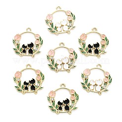 20Pcs 2 Colors Alloy Enamel Pendants&nbsp;ENAM-CJ0004-20