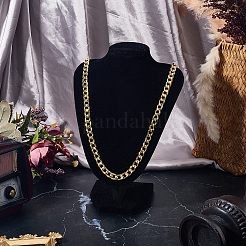 1Pc 8MM Brass Cuban Link Chain Necklaces for Men&nbsp;NJEW-SP0001-19