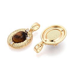 Natural Tiger Eye Pendants&nbsp;KK-N287-22G