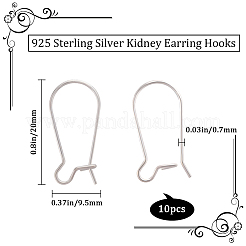 10Pcs 925 Sterling Silver Hoop Earrings&nbsp;STER-BBC0001-81