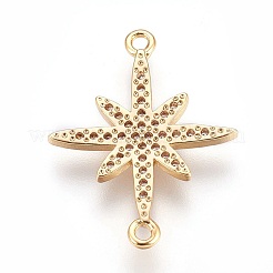 Brass Micro Pave Cubic Zirconia Links&nbsp;X-ZIRC-F088-003G