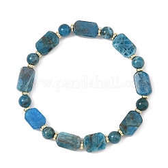 Natural Mixed Stone Rectangle and Round Beaded Stretch Bracelets&nbsp;BJEW-JB14493