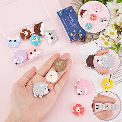 15Pcs 15 Style Animal Theme Food Grade Eco-Friendly Silicone Focal Beads&nbsp;SIL-SC0001-41