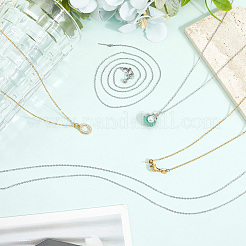 10Pcs 2 Colors Stainless Steel Cable Chain Adjustable Slider Necklaces for Men Women&nbsp;MAK-SC0001-42