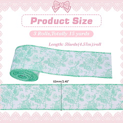 Polyester Imitation Burlap  Ribbon&nbsp;OCOR-WH0082-521B