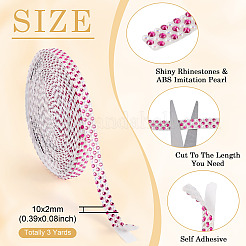 3 Yards Resin Self Adhesive Sewing Trim Hotfix Rhinestone Tape&nbsp;DIY-TA0013-15C