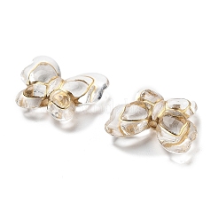 Metal Enlaced Transparent Acrylic Beads&nbsp;MACR-M045-01