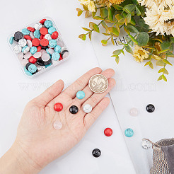 100Pcs 5 Styles Synthetic Turquoise & Natural Rose Quartz Cabochons&nbsp;G-SC0002-33
