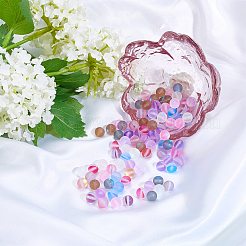 DIY Synthetic Moonstone Beads Stretch Bracelet Making Kits&nbsp;DIY-SC0012-83