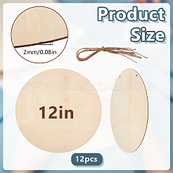 Natural Wood Door Hanging Decoration for Front Door Decoration&nbsp;HJEW-WH0673-49