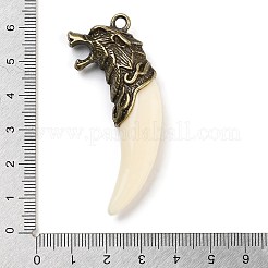 Tibetan Style Alloy Resin Wolf Tooth Pendants&nbsp;X-FIND-A042-04AB