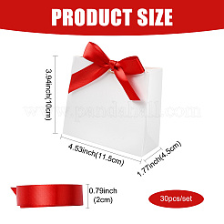 White Cardboard Paper Wedding Candy Boxes with Ribbon&nbsp;CON-FZC0002-002D