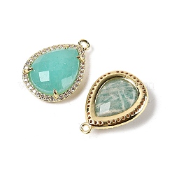 Natural Amazonite Faceted Teardrop Pendants&nbsp;G-I382-01G-01