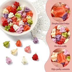 40Pcs 8 Colors Dyed Synthetic Coral Pendants&nbsp;PALLOY-YW00236