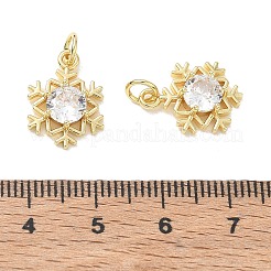 Brass Pave Clear Cubic Zirconia Pendants&nbsp;CU-CBA6305-15G