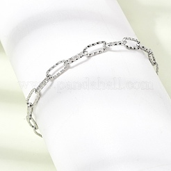 4MM 304 Stainless Steel Textured Paperclip Chain Bracelets for Man and Women&nbsp;SA-CBAB767-08P