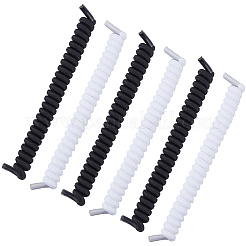 6 Pairs 2 Colors Polyester Curly No Tie Spring Shoelaces&nbsp;AJEW-CP0010-32A