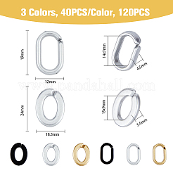 240Pcs 6 Style Opaque Spray Painted Acrylic Linking Rings&nbsp;OACR-FH0001-037
