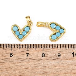 Brass Micro Pave Sky Blue Cubic Zirconia Charms&nbsp;CU-CBAA571-07G