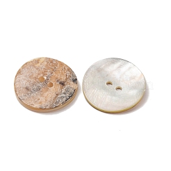 2-Hole Natural Akoya Shell Buttons&nbsp;SH-CBA1323-01A