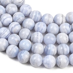 Natural Blue Lace Agate Beads Strands&nbsp;G-D106-A01-14mm-AB