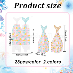 56Pcs 2 Colors Mermaid Paper Candy Boxes&nbsp;CON-OC0001-49