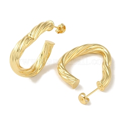 Rack Plating Twist Triangle Brass Stud Earrings&nbsp;EJEW-P272-06G