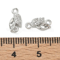 SHEGRACE Brass Micro Pave Clear Cubic Zirconia Connector Charms&nbsp;XGRQ3D318-509P