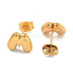 Chunk Letter 304 Stainless Steel Stud Earrings for Women&nbsp;EJEW-G386-01M-G
