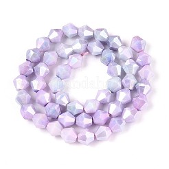Anti-Tarnish Electroplate Glass Beads Strands&nbsp;GLAA-T025-8mm-13H