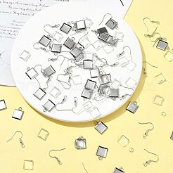DIY Square Dangle Earring Making Kits&nbsp;DIY-FS0009-17