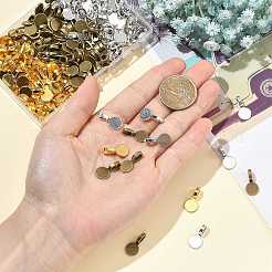 200Pcs Tibetan Style Alloy Glue On Flat Pad Pendant Bails&nbsp;TIBEP-FS0001-50