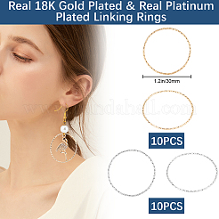 20Pcs 2 Styles Brass Linking Rings&nbsp;KK-BBC0024-96