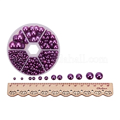 Medium Orchid Imitation Pearl Beads Assorted Mixed Sizes 4-12mm Flat Back Pearl Cabochons&nbsp;SACR-PH0001-47